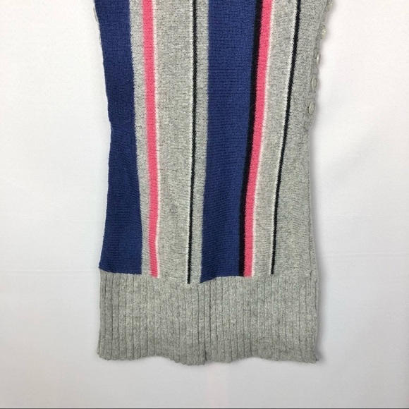 Guess Y2K Gray Colorful Stripe Short Sleeve Sweater Dress S - Picture 5 of 8